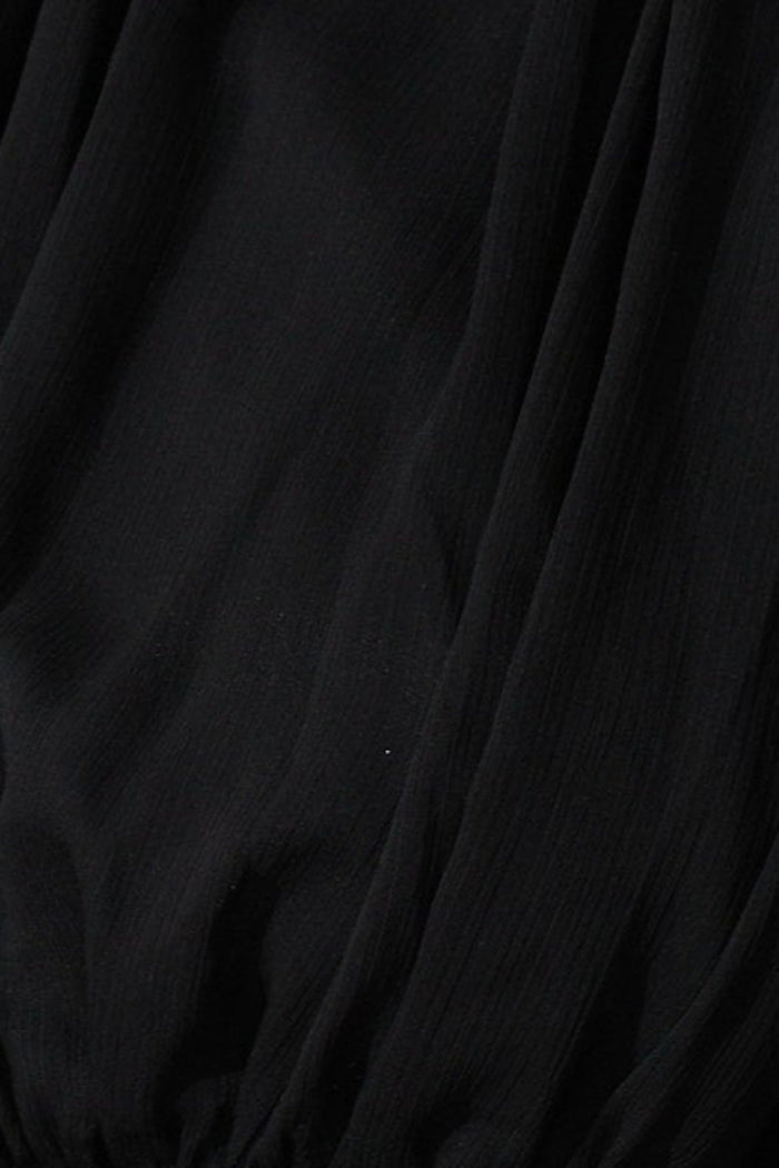 Rosamund Maxi Dress In Black Chiffon - Fabric