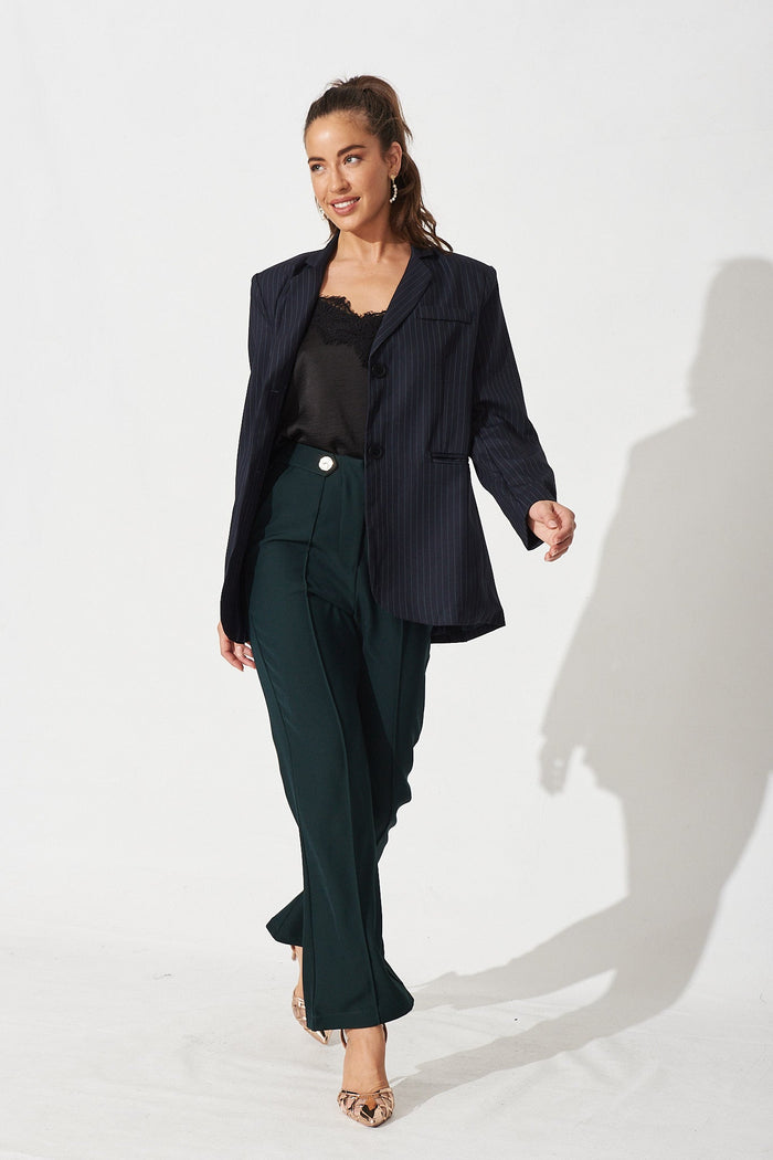 Marissa Wide Leg Pants in Emerald - Full Length