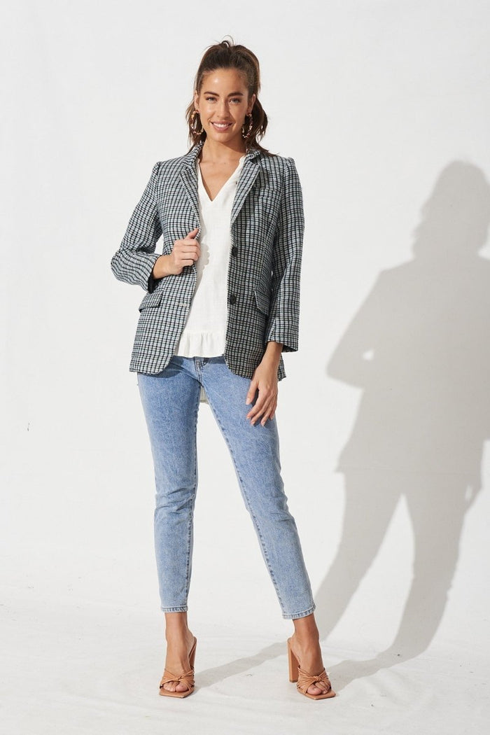 Catharine Top In White Linen Blend - St Frock (Dev)