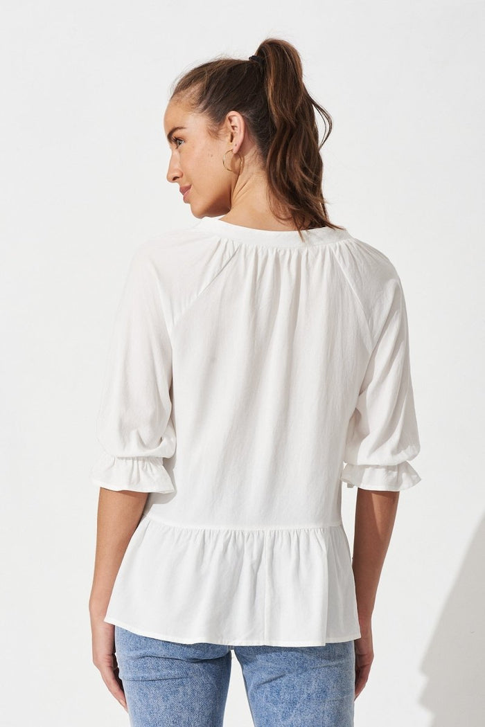 Brigitte Top In White - St Frock (Dev)