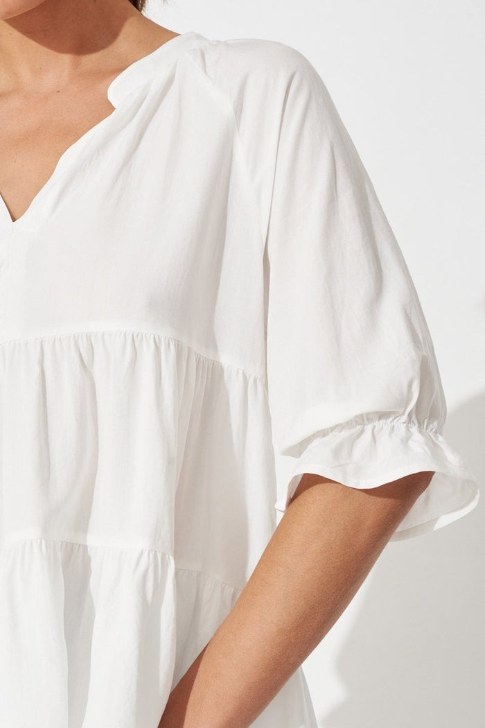 Brigitte Top In White - St Frock (Dev)