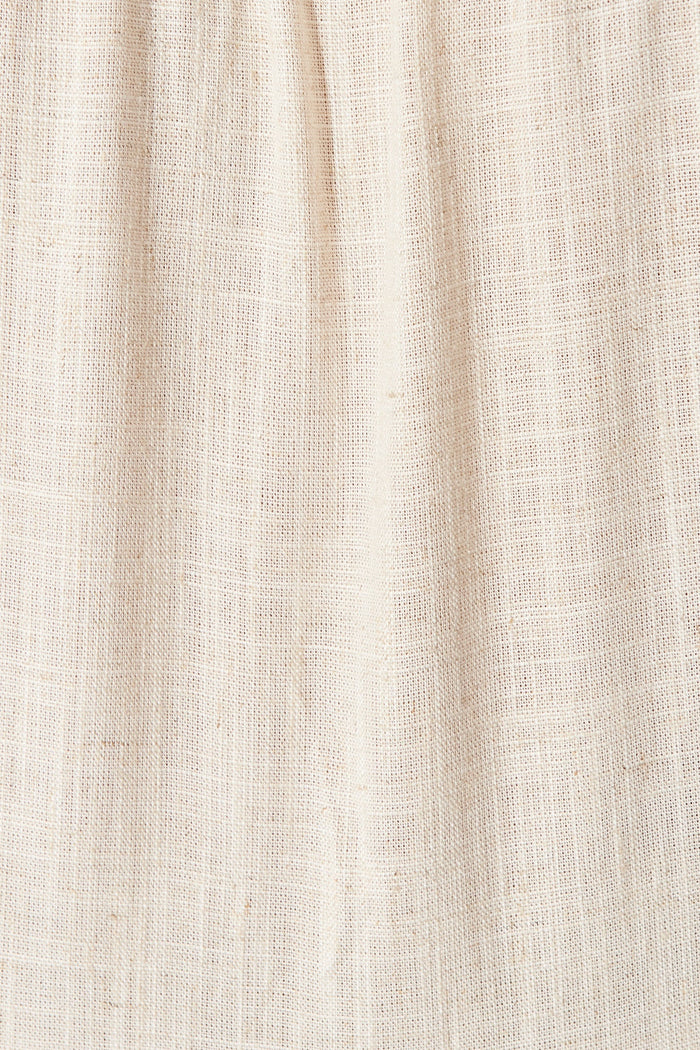 Marvela Midi Shirt Dress in Beige Linen Blend - Fabric