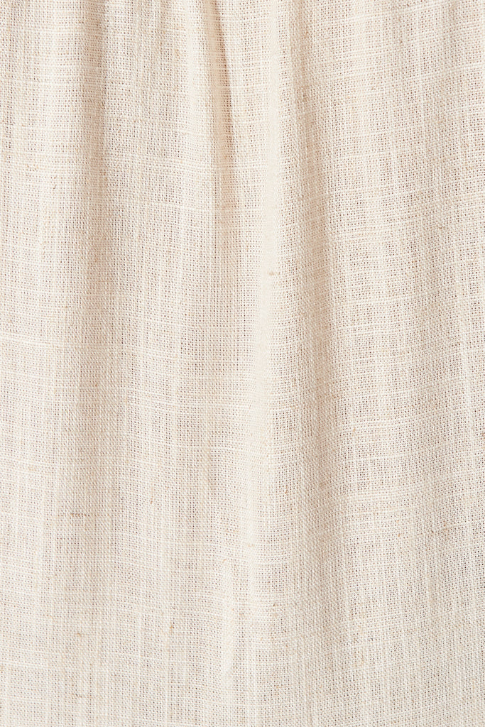 Marvela Midi Shirt Dress in Beige Linen Blend - Fabric