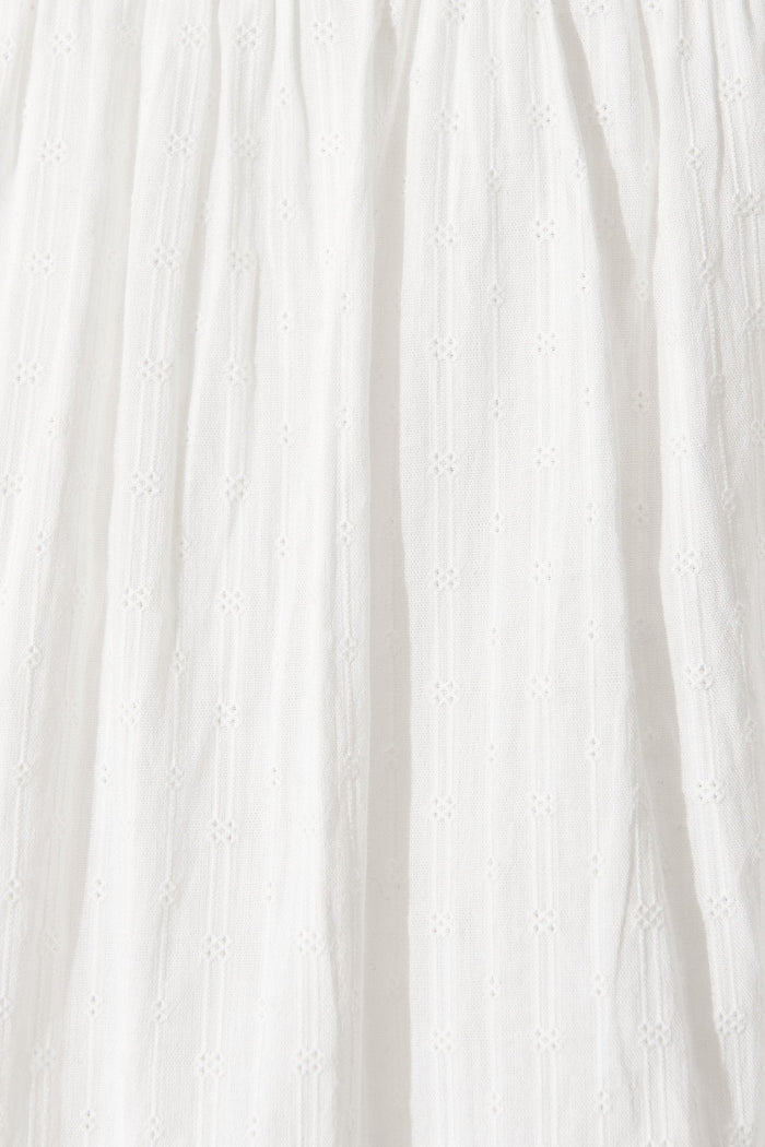 Trudie Smock Dress in White - Fabric
