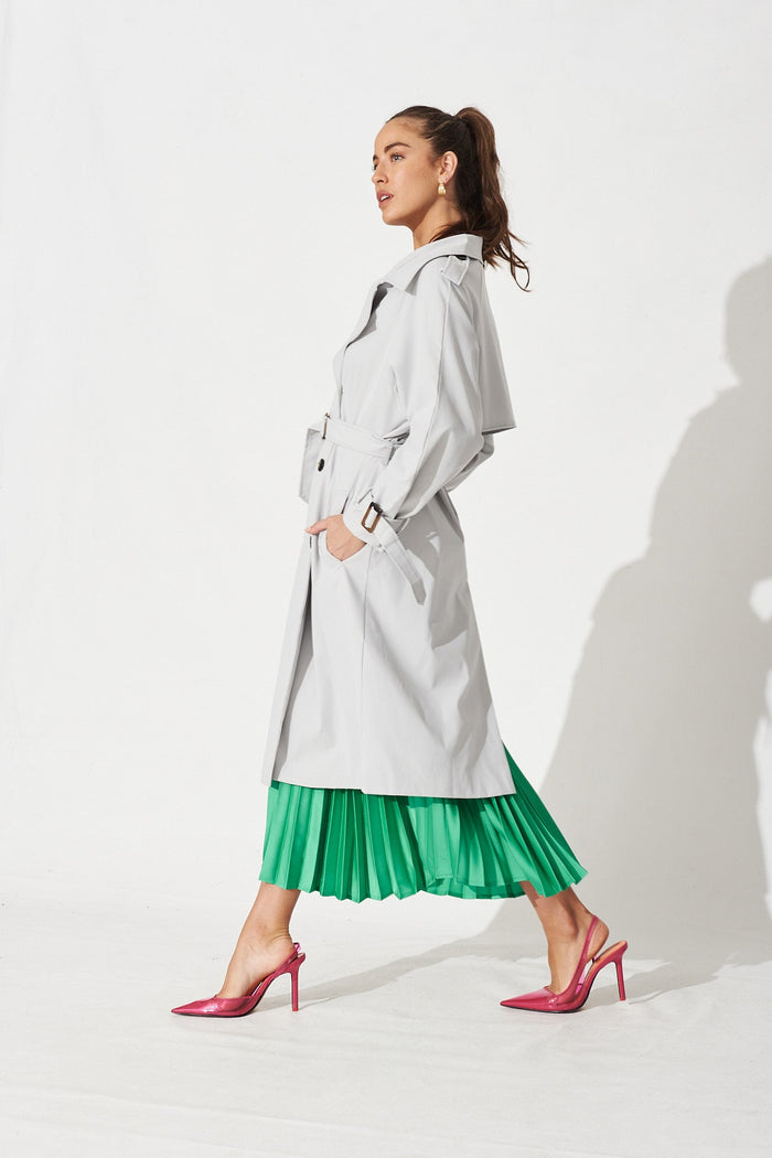 Trainor Trench Coat in Grey - Side