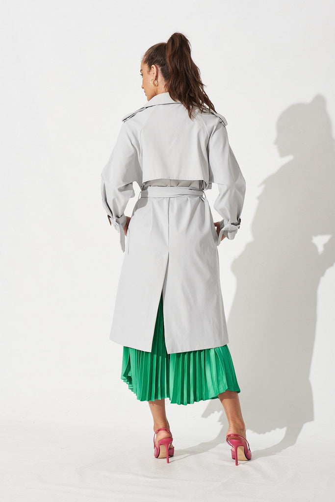 Trainor Trench Coat in Grey - Back