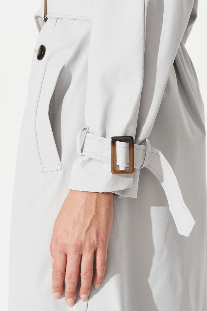 Trainor Trench Coat in Grey - Detail