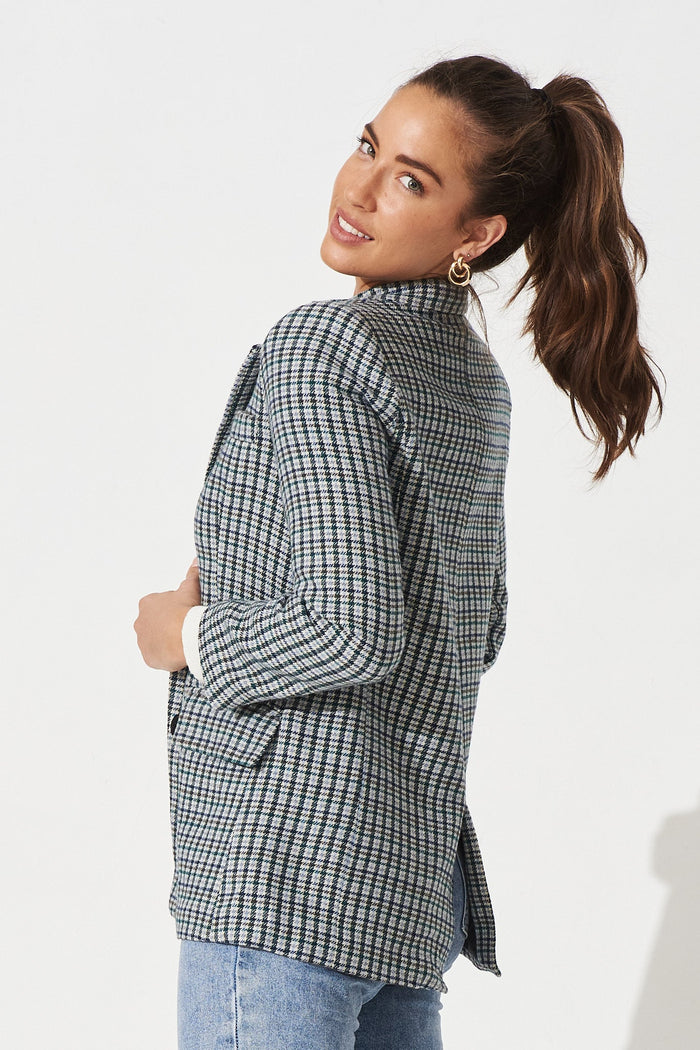 Janaine Blazer in Green Check - Side