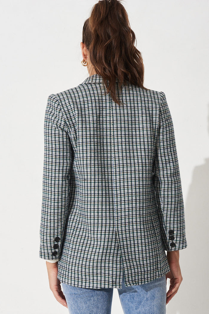 Janaine Blazer in Green Check - Back