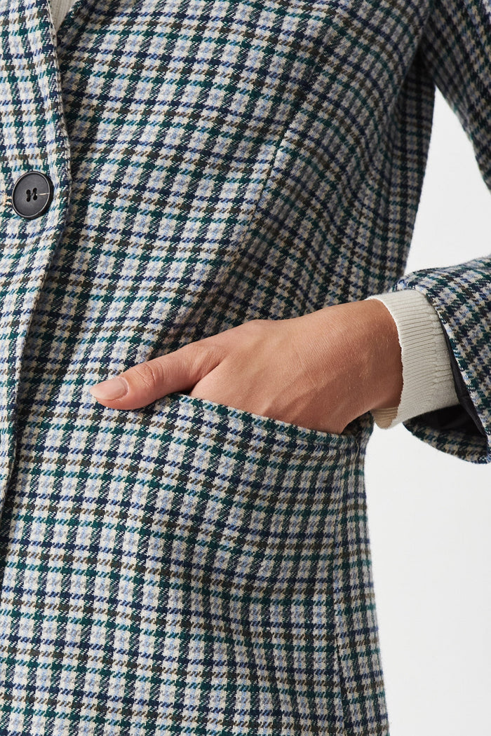Janaine Blazer in Green Check - Detail