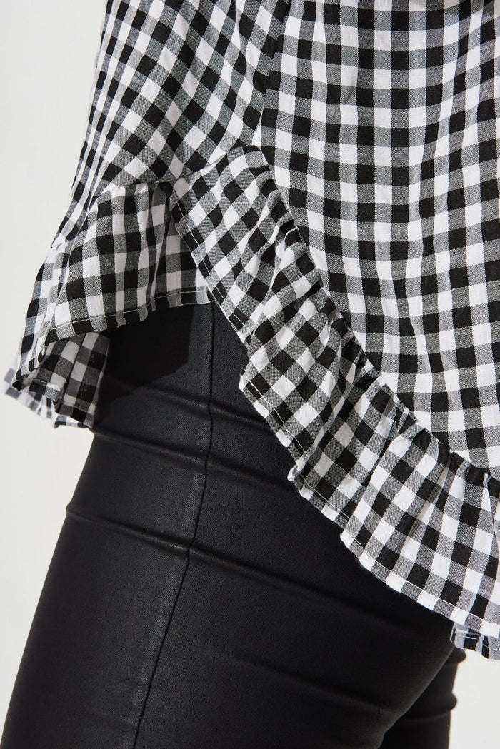 Catharina Top In Black And White Gingham - St Frock (Dev)
