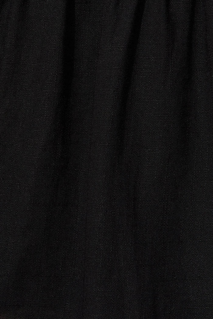Shazia Shirt Dress In Black Linen Blend - Fabric