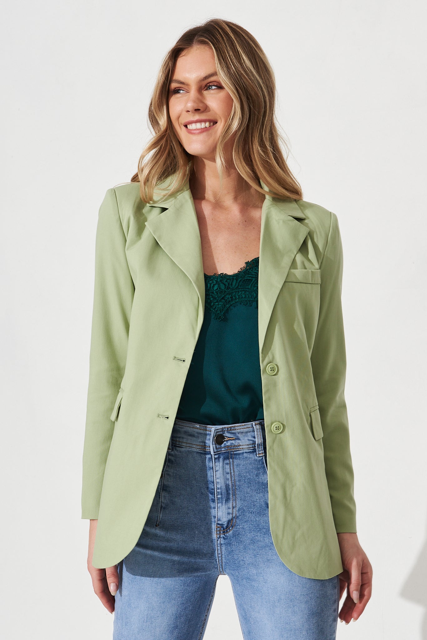 Bobbi Blazer in Sage - Front