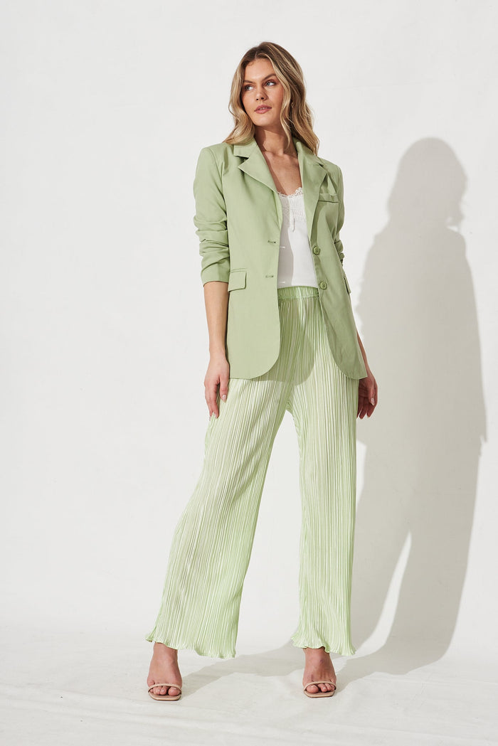 Harmony Pants In Mint Plisse - Full Length