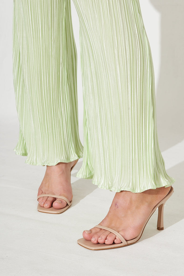 Harmony Pants In Mint Plisse - Detail