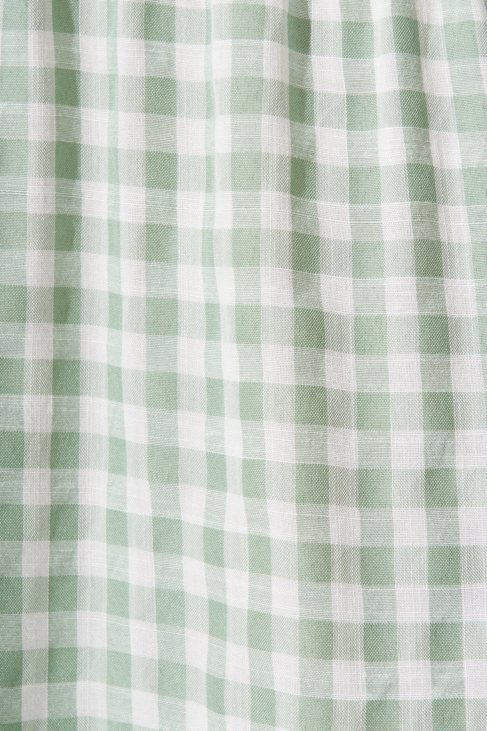 Perry Midi Dress in Green and White Gingham - fabric