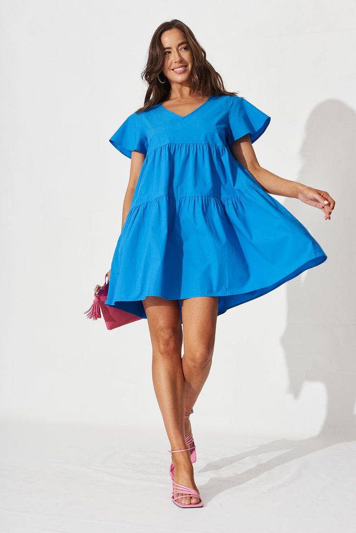 Olsen Smock Dress in Blue - Front