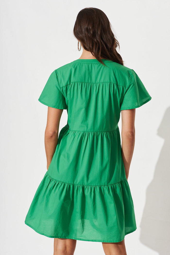 Shazza Shirt Dress in Green - back