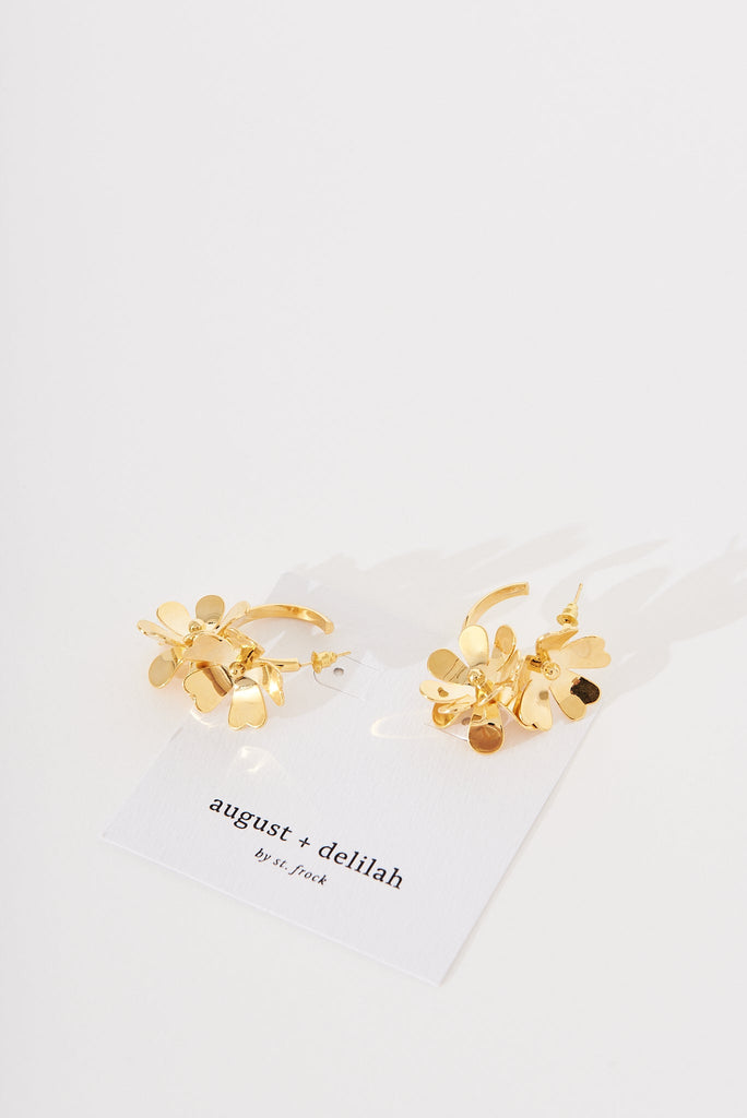 August + Delilah Mischa Hoop Earrings In Gold - top