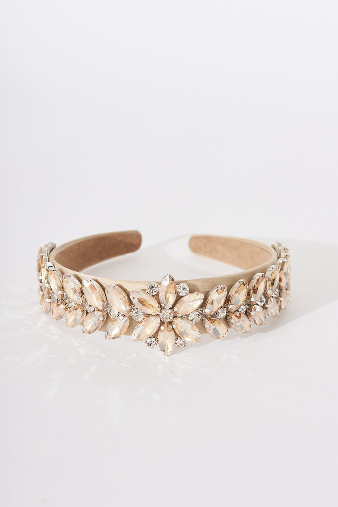 August + Delilah Shanty Headband In Gold Diamante - top
