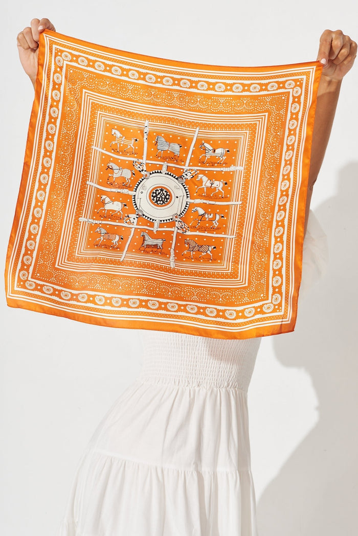 August + Delilah Megan Scarf In Orange Silk - St Frock (Dev)