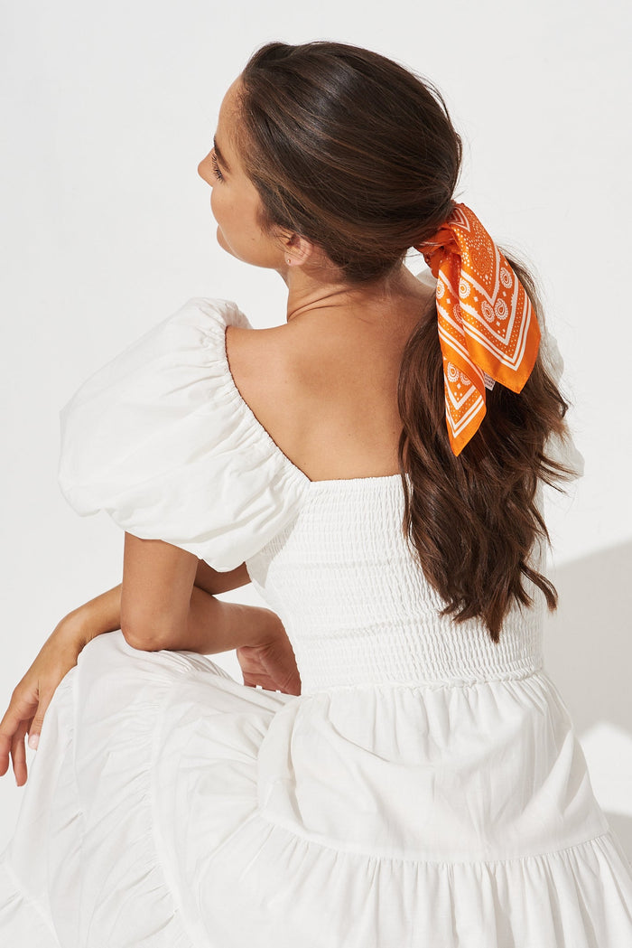 August + Delilah Megan Scarf In Orange Silk - St Frock (Dev)