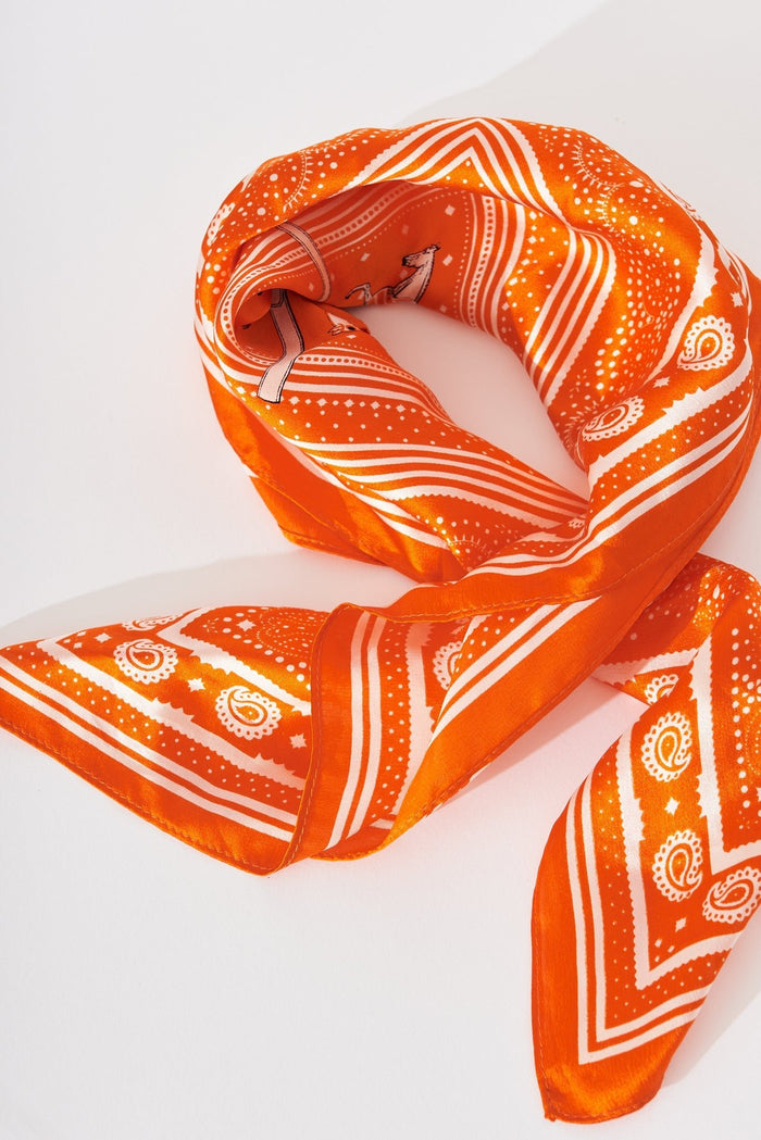 August + Delilah Megan Scarf In Orange Silk - St Frock (Dev)