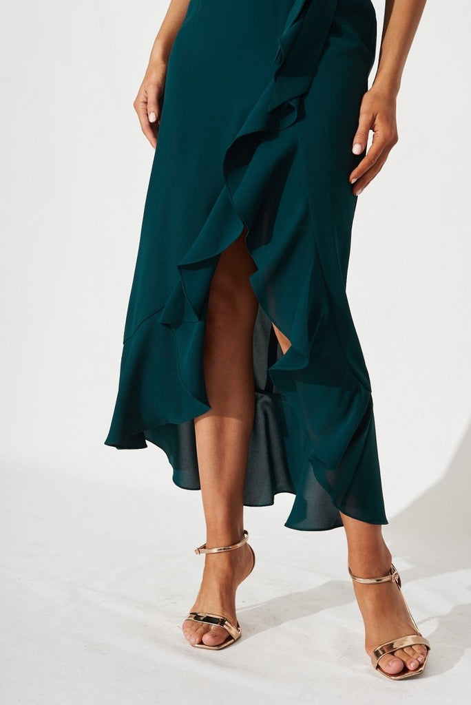 Cheree Midi Dress In Emerald Green - St Frock (Dev)