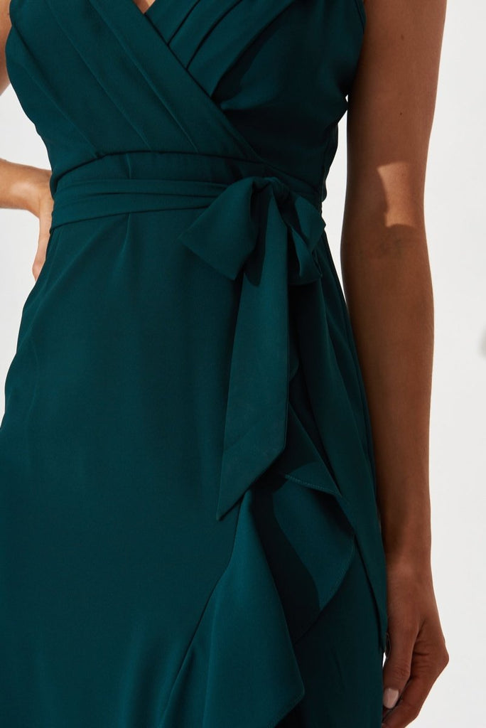 Cheree Midi Dress In Emerald Green - St Frock (Dev)