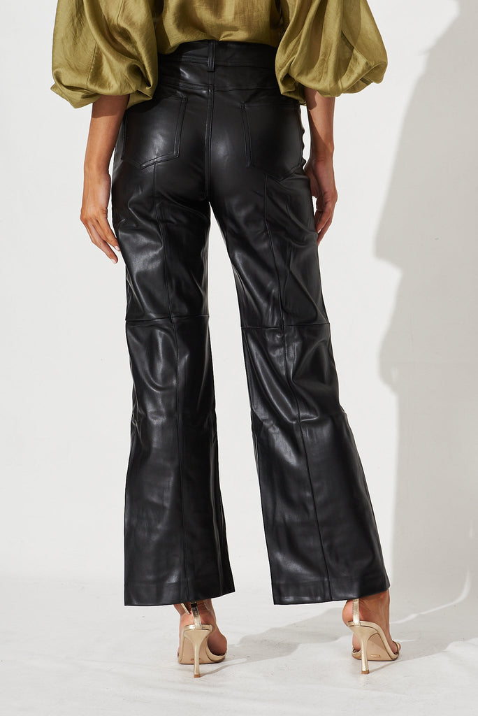 Annalise Leatherette Wide Leg Pants - back