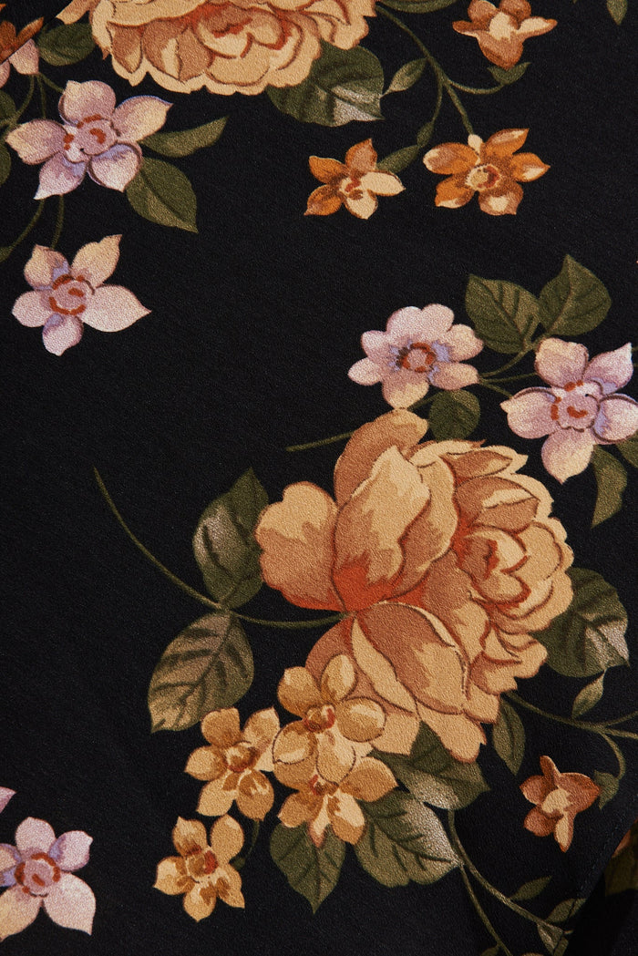 Norene Dress in Black Floral - fabric
