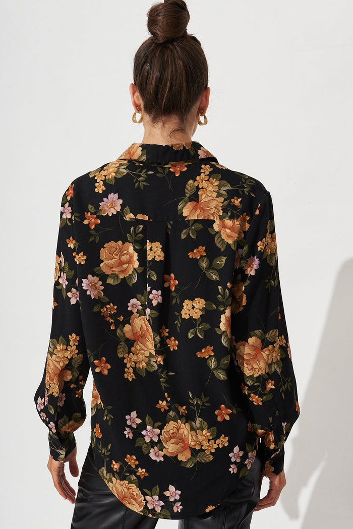 Norene Shirt In Black Floral - back