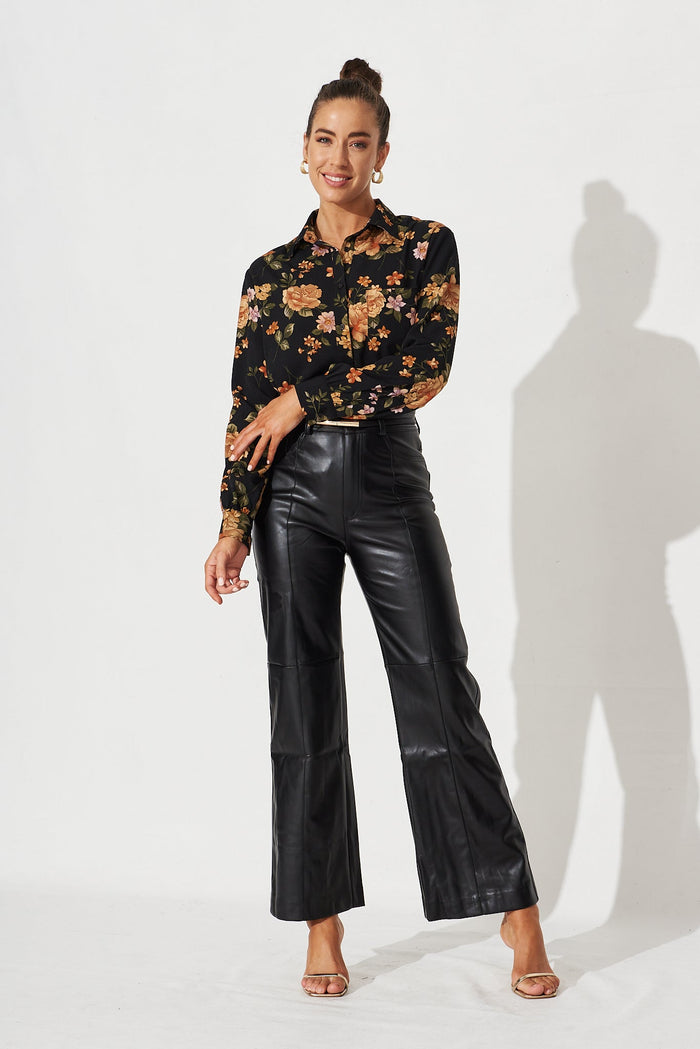 Norene Shirt In Black Floral - front