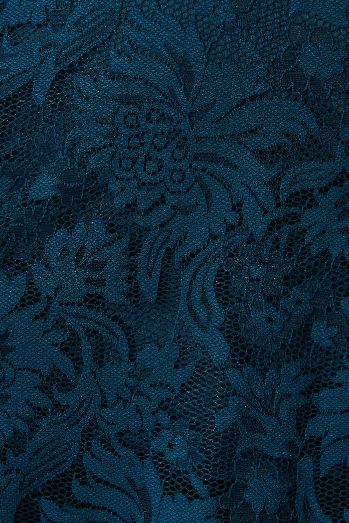 Firenza Lace Top In Teal - fabric