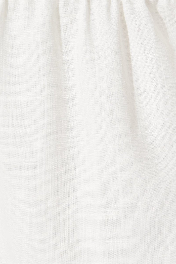 Caracelle Smock Dress In White Linen Blend - St Frock (Dev)