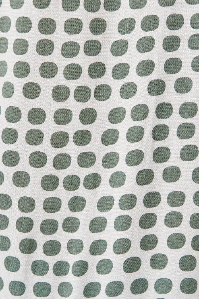 Relia Top In White With Green Polka Dot - fabric