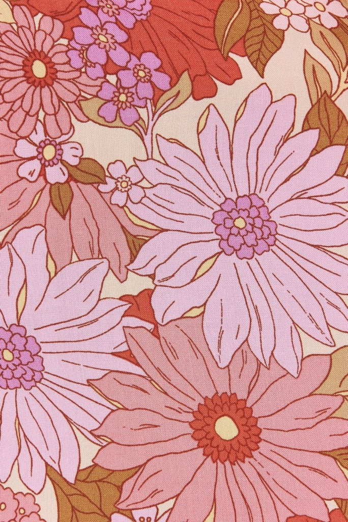 Clexia Maxi Dress In Red With Pink Boho Floral - St Frock (Dev)