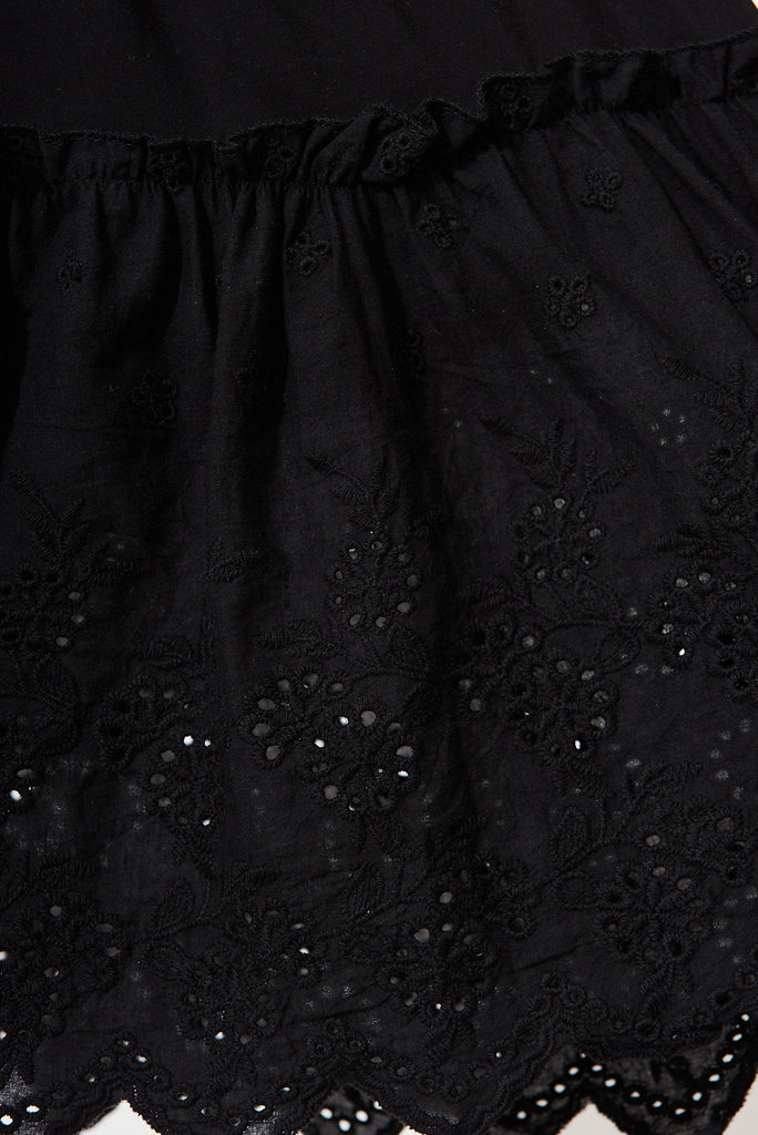 Hillie Skirt In Black Broderie - fabric