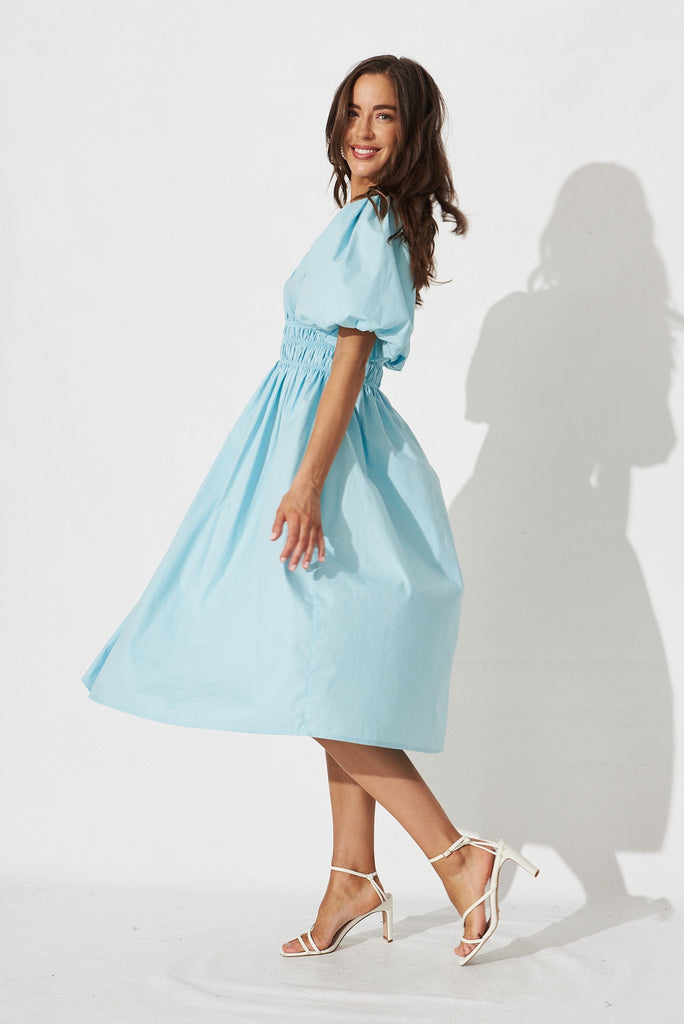 Ilina Midi Dress in Duckegg Blue - side