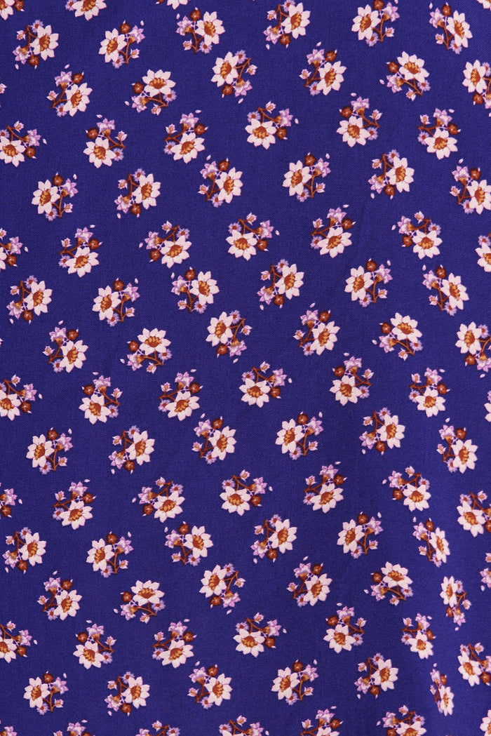 Nadalene Midi Dress in Purple Floral - fabric