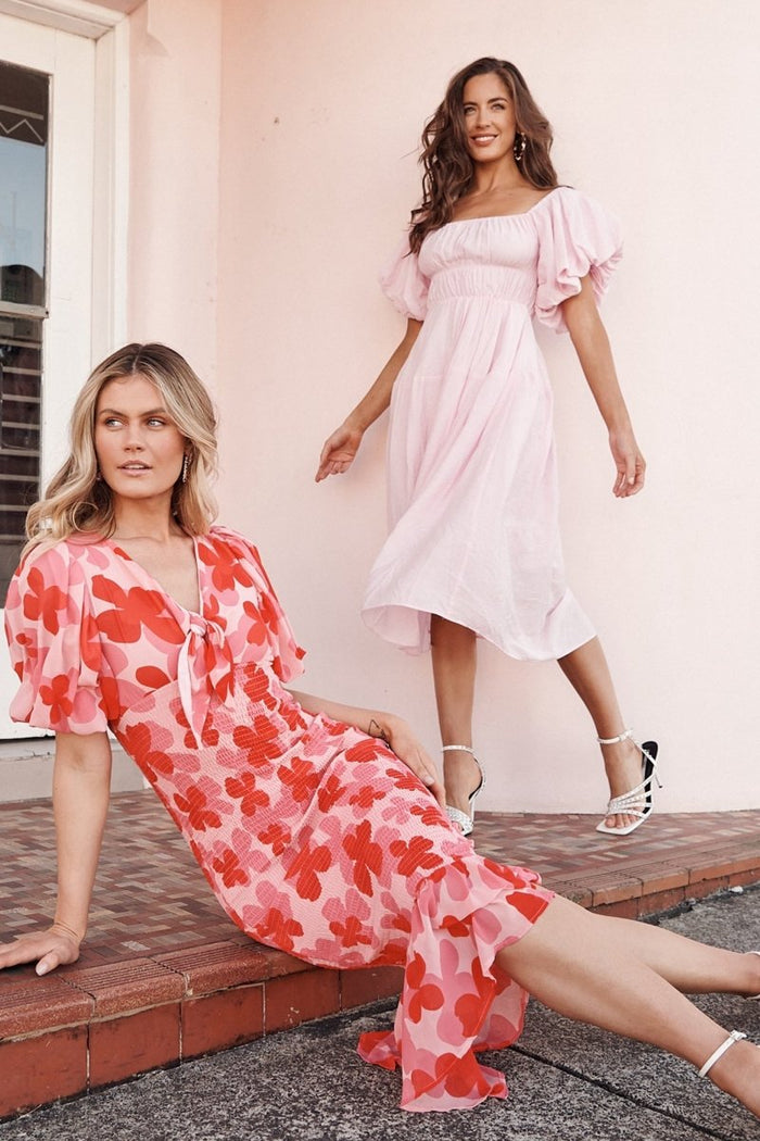 Charlotta Midi Dress In Pink - St Frock (Dev)