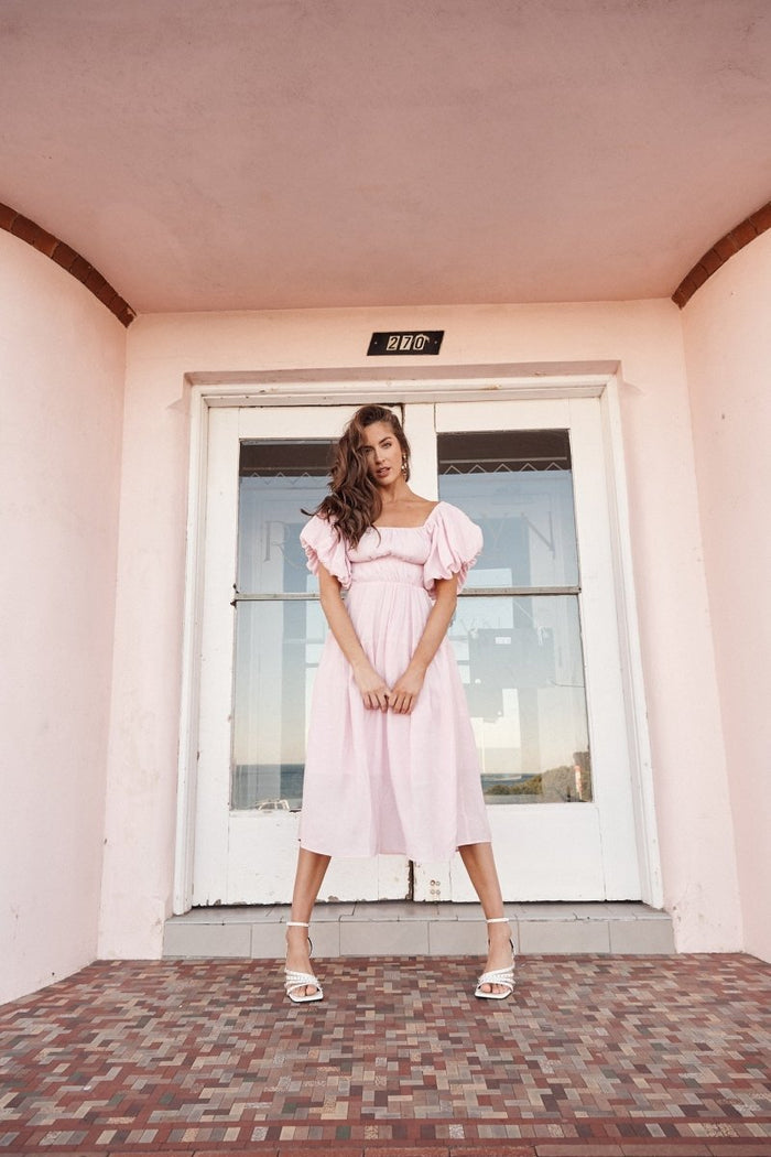 Charlotta Midi Dress In Pink - St Frock (Dev)