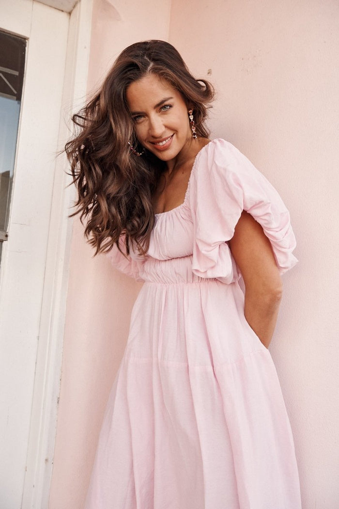 Charlotta Midi Dress In Pink - St Frock (Dev)