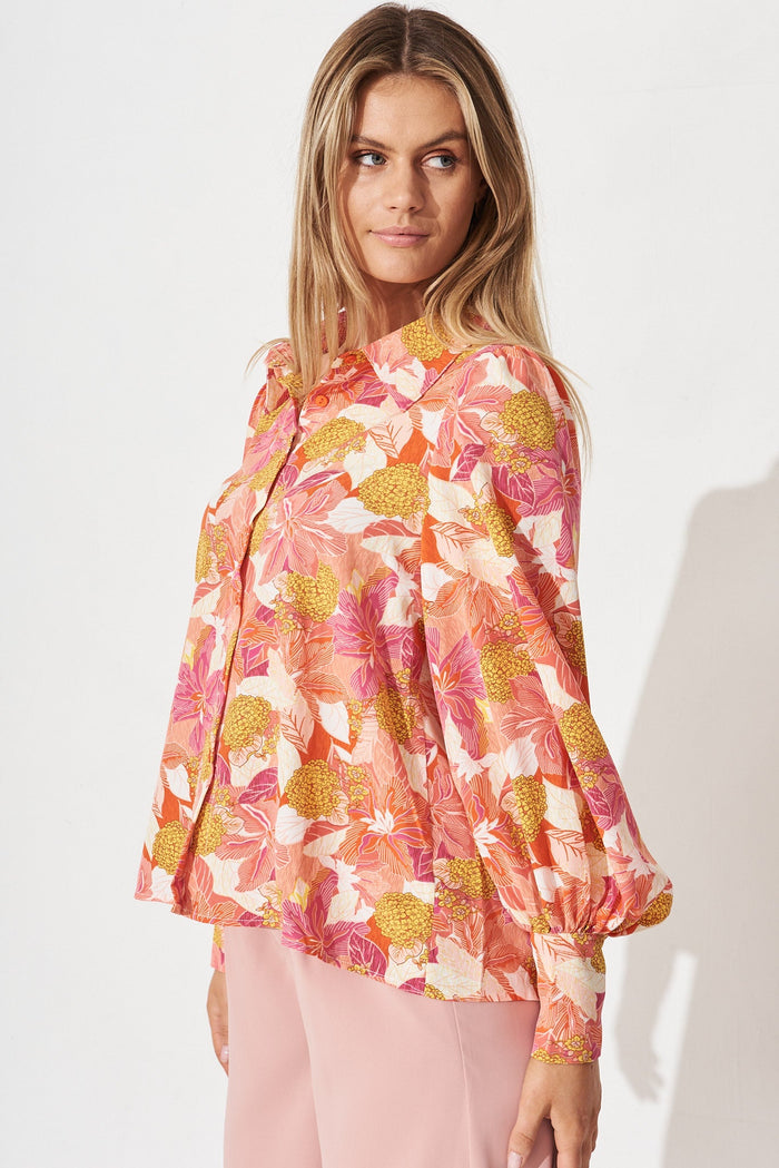 Jessie Shirt In Multi Floral - side