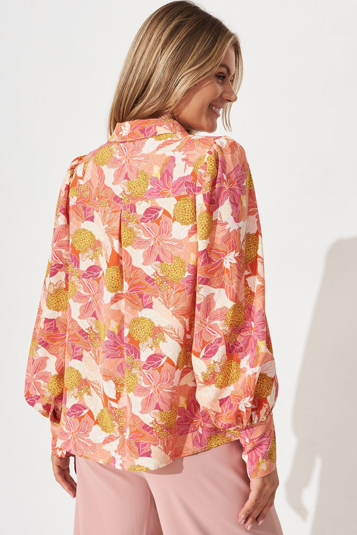 Jessie Shirt In Multi Floral - back