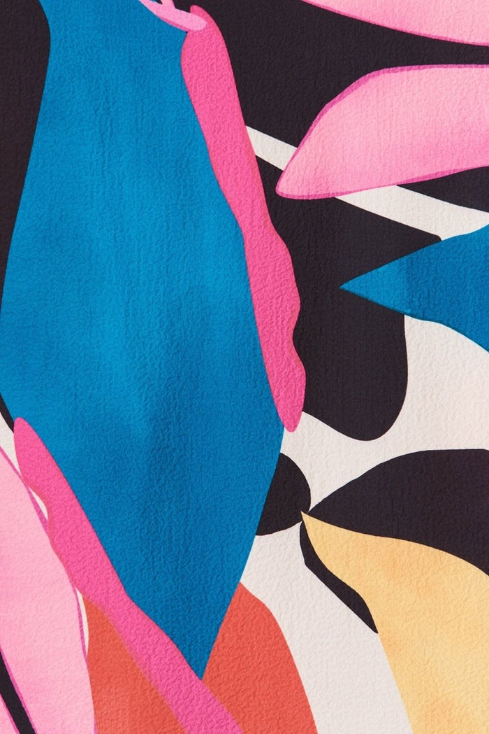 Charley Dress In Black Multi Abstract - St Frock (Dev)