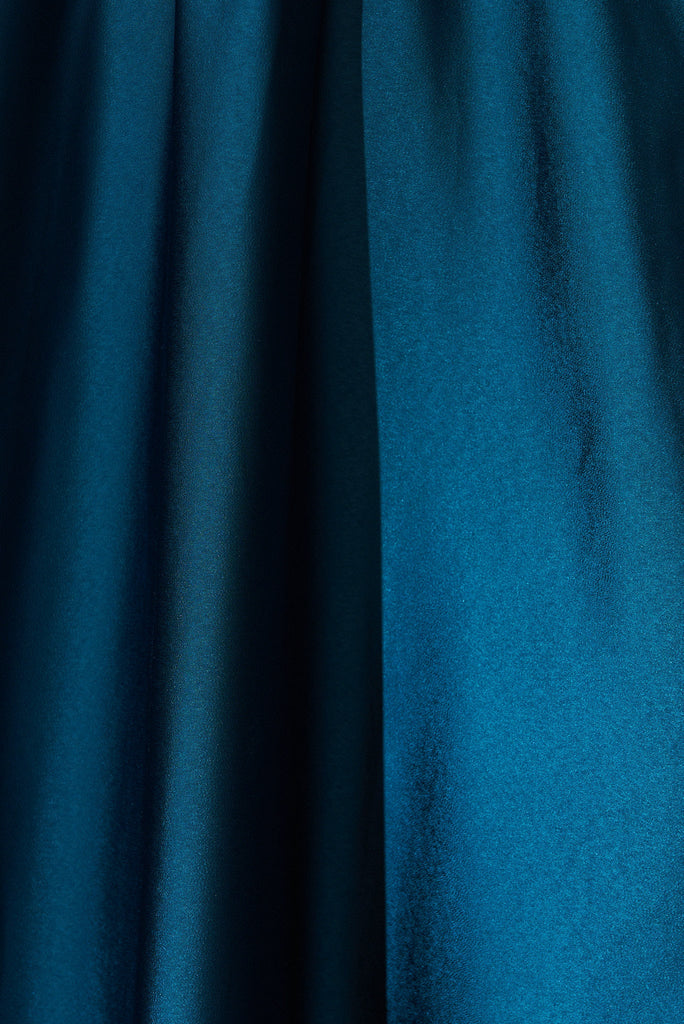 Natalene Midi Dress In Emerald Satin - fabric