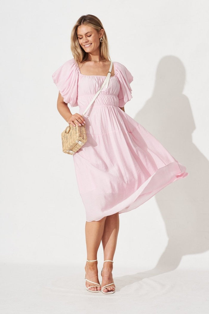 Charlotta Midi Dress In Pink - St Frock (Dev)