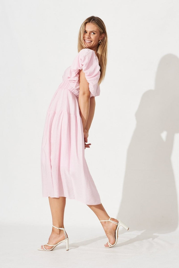 Charlotta Midi Dress In Pink - St Frock (Dev)