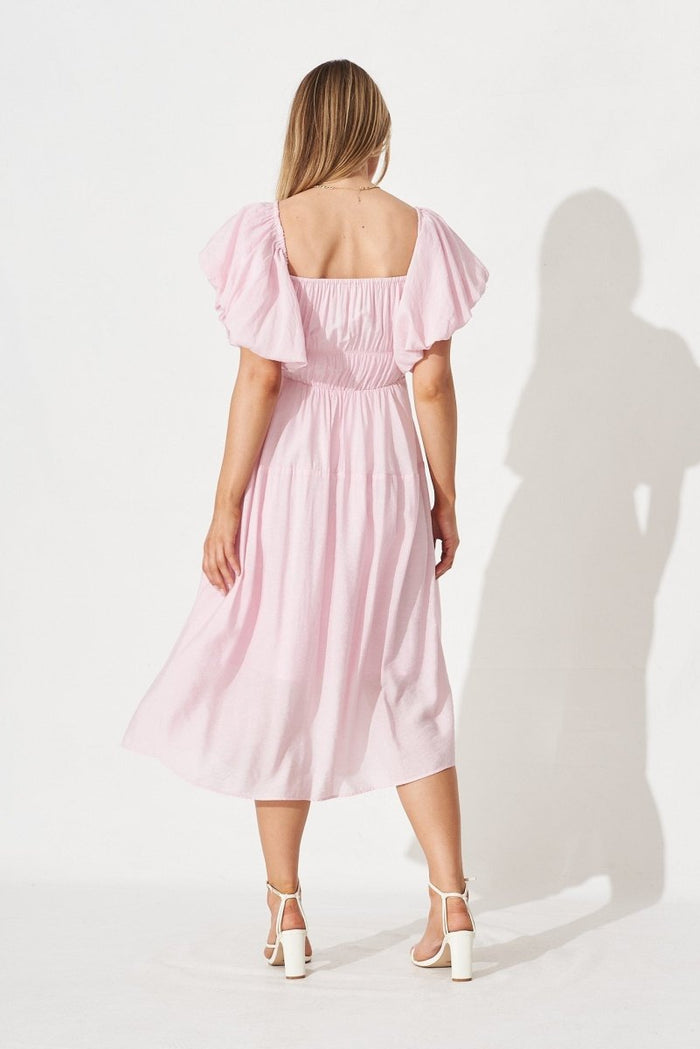 Charlotta Midi Dress In Pink - St Frock (Dev)